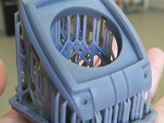 Grey resin 3D model with support structures | Expert-3DPrinter