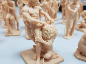 3D printed resin figurine of Samson and the lion | Expert-3DPrinter