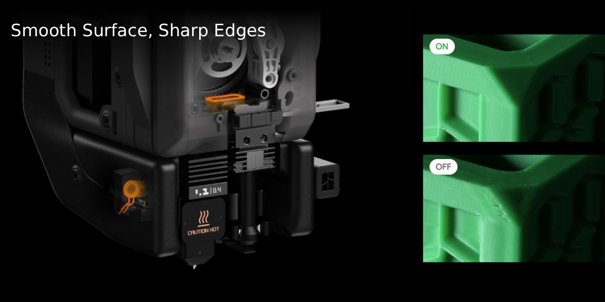 Smooth surfaces and sharp edges achieved with high precision 3D printing
